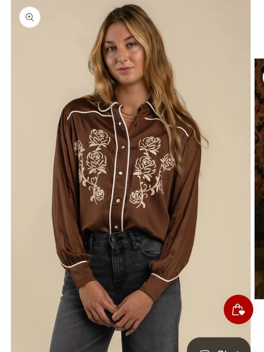 Sendero Dakota Embroidered Long Sleeve Mocha Western Shirt